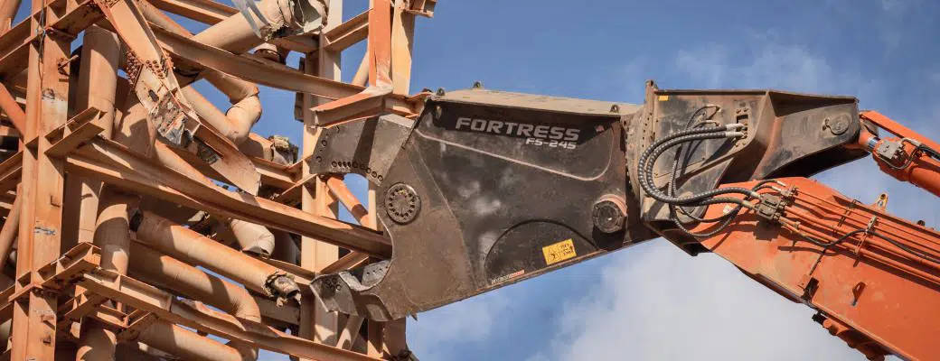 Fortress FS-245 Shear on a demolition project in Australia