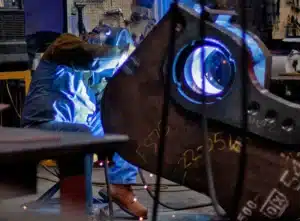 America worker fabricating a Fortress Shear in Superior, WI