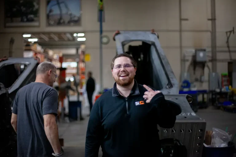 ShearCore engineer smiling in the factory